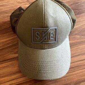 Green Structured Baseball Hat with Embroidered Logo